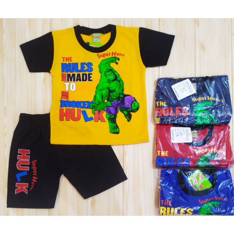 SETELAN BOBOIBOY PREMIUM-SUPERHERO-BAJU ANAK RIKO POP IT/promo-Hulk