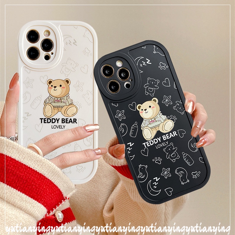 Soft Case TPU Motif Teddy Bear Untuk Vivo Y15 Y20 Y20i Y12 Y21 Y15s Y11 Y31 Y17 Y33S Y20S G Y91 Y51A Y21T Y21I Y53s Y21 Y21 Y21S Y33S Y1 Y15s Y30 Y01S Y50S Y01S Y95