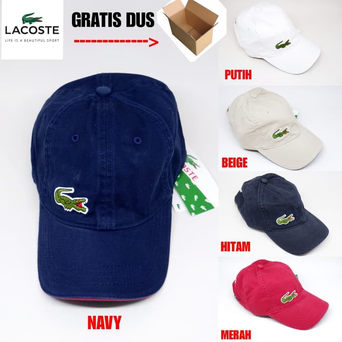 topi LACOSTE baseball/golf import 6 warna ( UNISEX ) - Putih