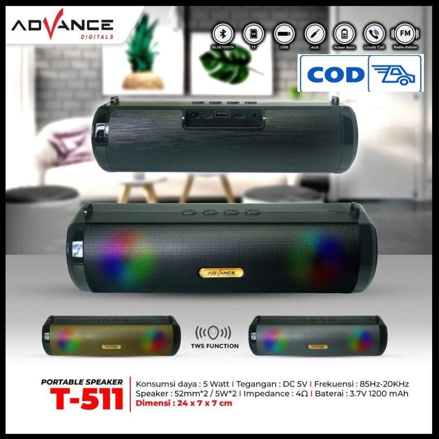 Advance speaker bluetooth T-511 speaker mini portable super bass