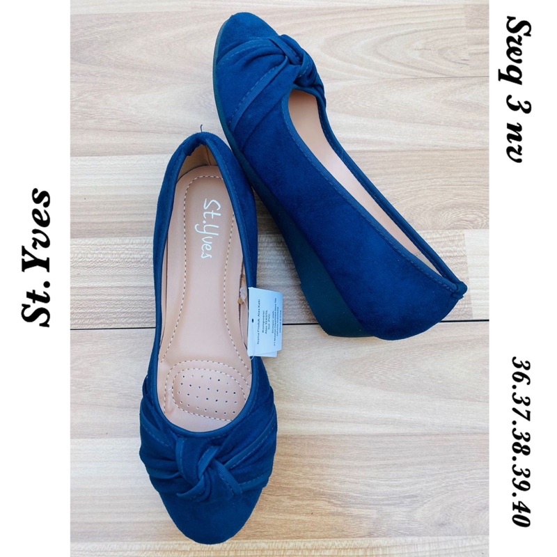 wedges coklat navy