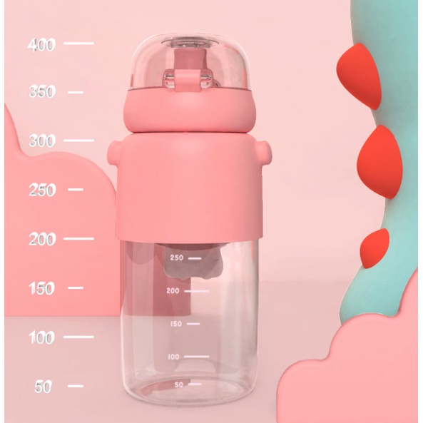 TOMOR NEW MODEL 2 KARET LOGO BOTOL MINUM SEDOTAN ANAK 600ML KARAKTER ANIMAL BAHAN TRITAN BPA FREE TMC015