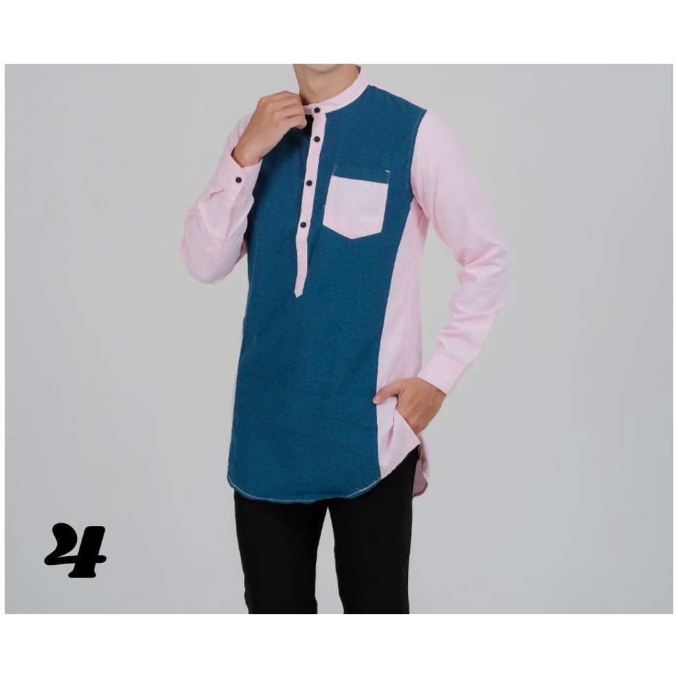 BAJU MUSLIM KURTA KOKO MODERN PRIA DEWASA LENGAN PANJANG