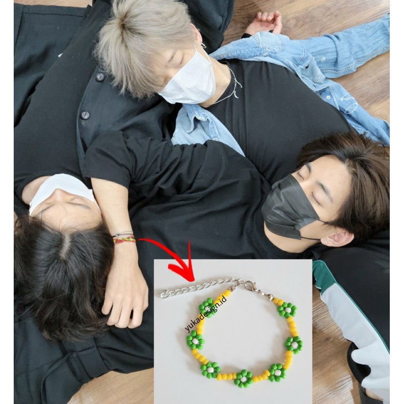 Gelang Taehyung BTS V Beads Bunga