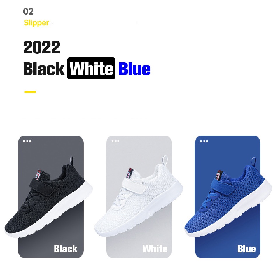 Sepatu Sekolah Anak Sneakers Jalan Kasual Anak Sneakers Lari Anak Laki-laki Ringan Sepatu Anak Perempuan Hitam