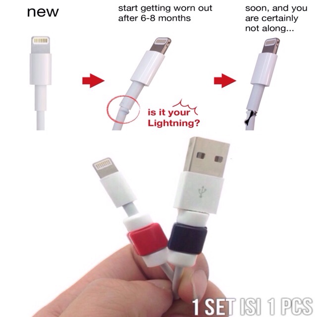 Cable Protector / Pelindung Kabel / Lightning Saver / Cable Saver / Penutup Ujung Kabel Casan iPhone