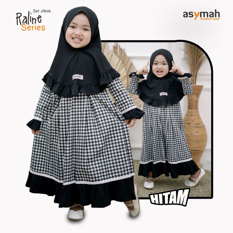 PREMIUM Gamis Anak Warna-Warni Motif Kotak Mix Renda Katun Jepang Tokai Senko Original - Raline