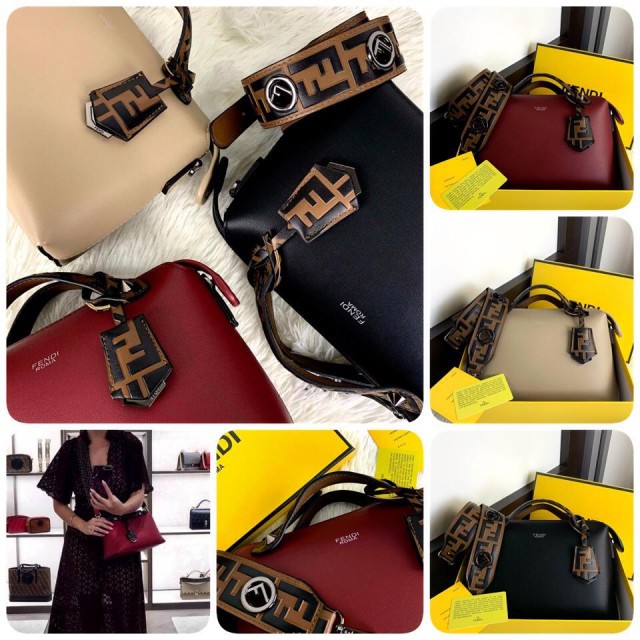 Tas FENDI BOSTON BYTHEWAY VELVET STRAP WITH BOX 7712