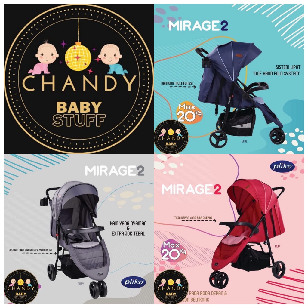 STROLLER BABY PLIKO MIRAGE 2 BS 559 ONE HOLD FOLD SYSTEM