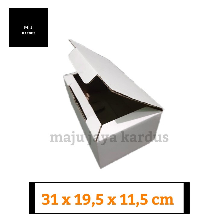 

Bijian/ 1 Pcs Kardus Polos Kardus Packing Kotak Kardus Packing 31x19.5x11.5 cm (lea) PUTIH