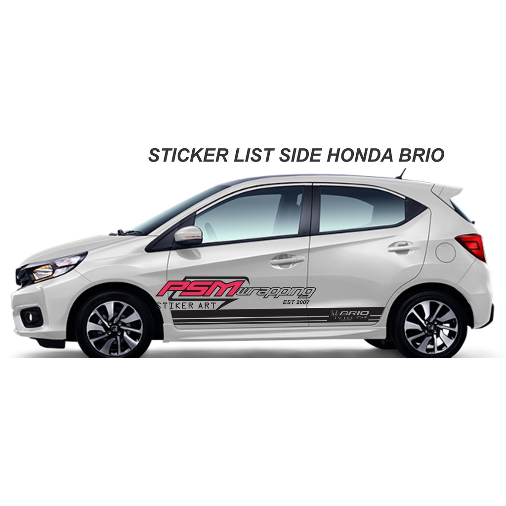 stiker sticker mobil honda brio kanji jdm list stripe honda