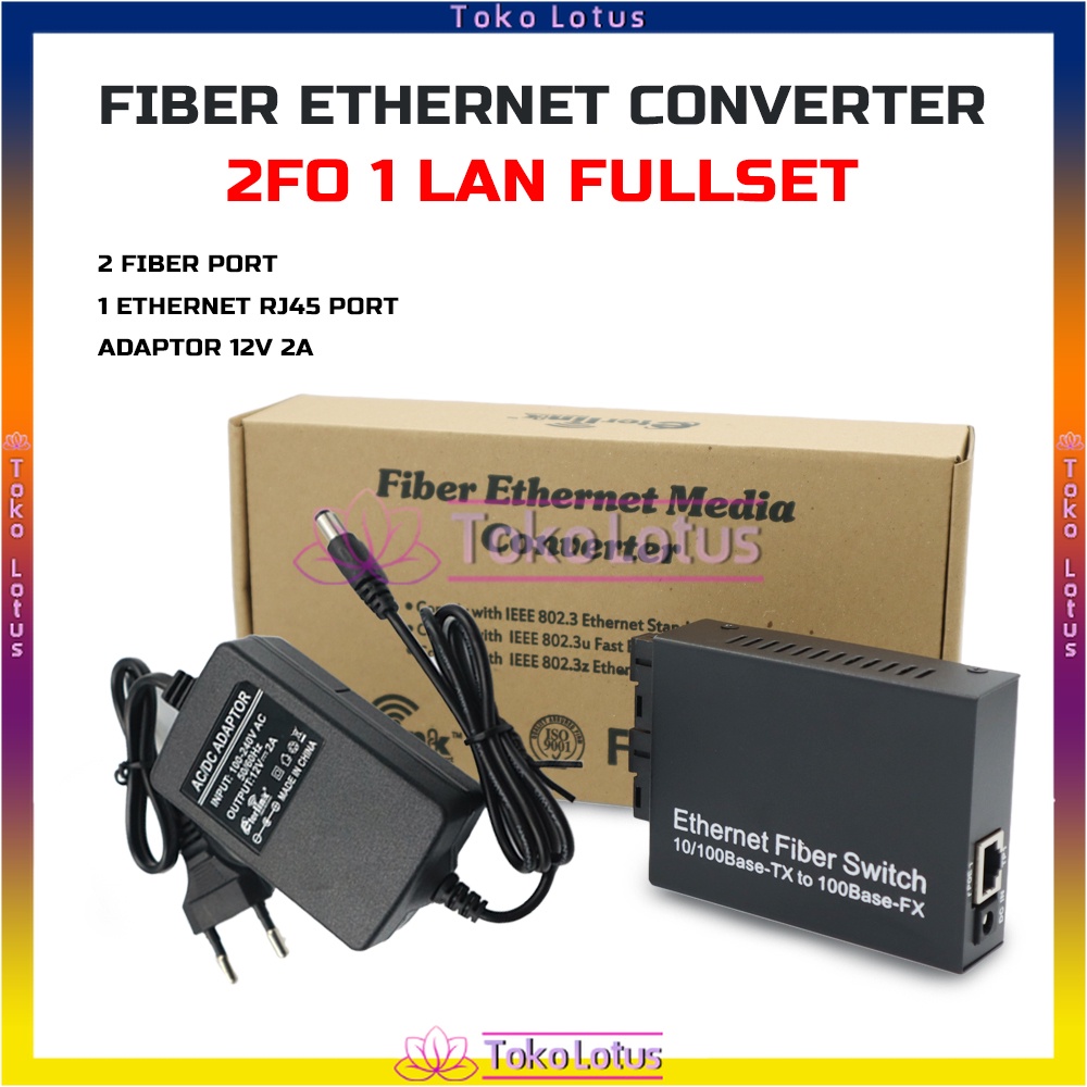 [Bisa Bayar COD] Konverter Saja / Fullset 2F1E - CM2F1E -POE MEDIA CONVERTER 10/100 20KM SC - Media Konverter Fiber Optik