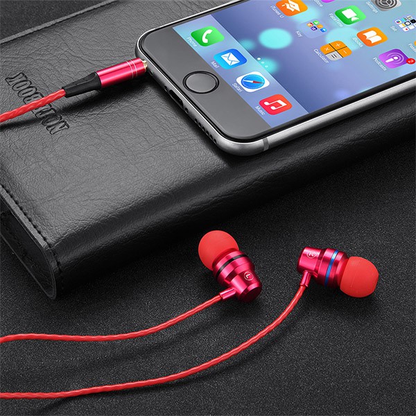 (Buy 1 Get 1 Free) Earphone In Ear HiFi Bass Bahan Metal Anti Air Dengan Kabel Jack 3.5mm