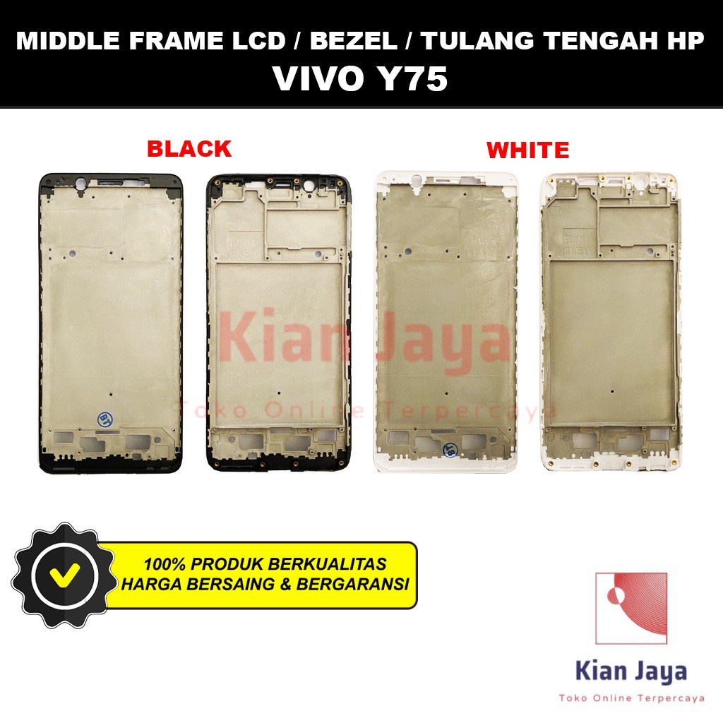 Middle Frame LCD Handphone Vivo Y75 Tulang Casing Tatakan Bezel Bazel Hp