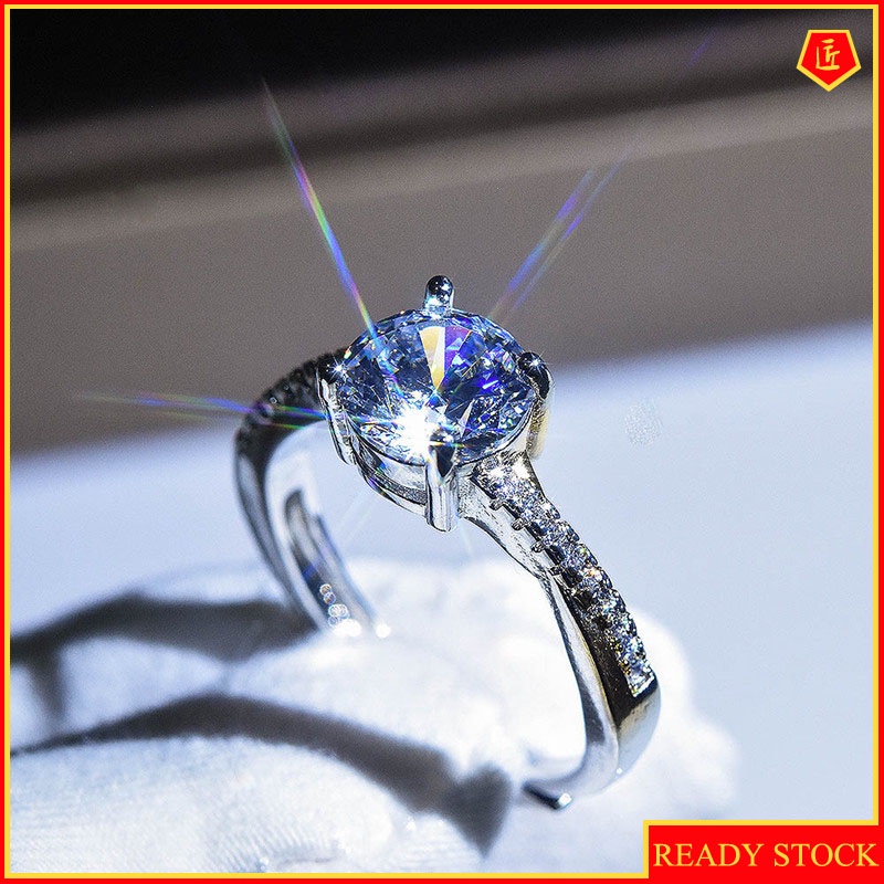 Cincin Model Terbuka Lapis Berlian Simpel Kreatif Pt950