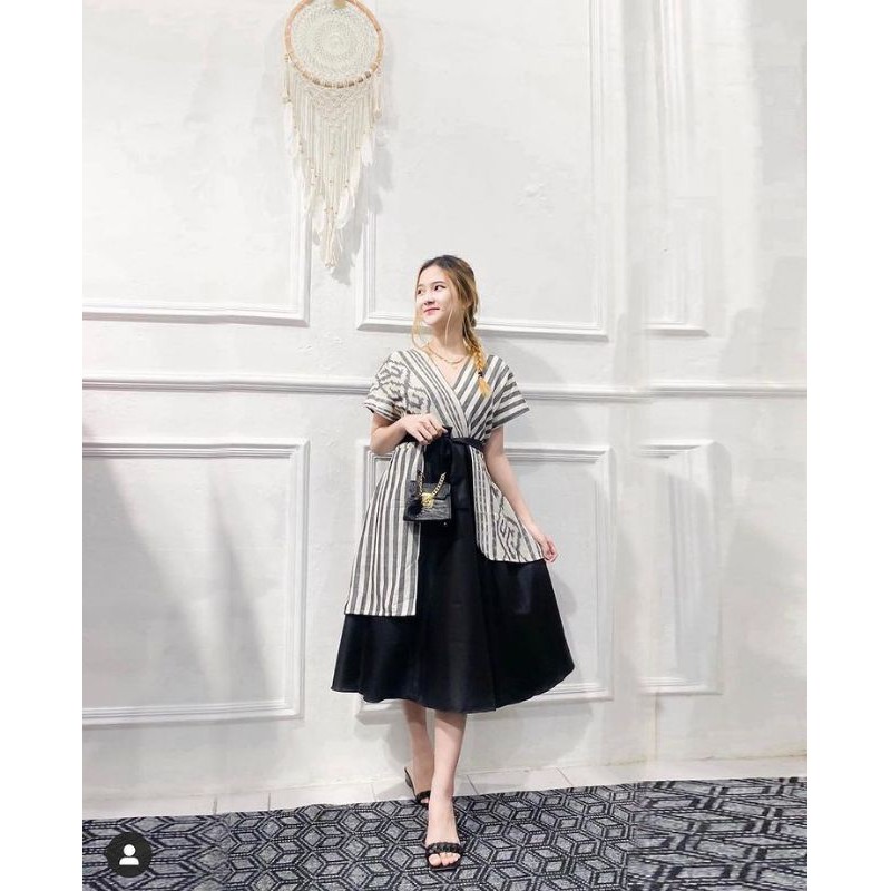 Couple tenun -  Dress tenun jepara lurik tunik jepara DRESS ANDIN MOTIF SONGKET