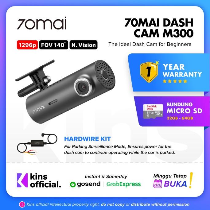 70mai Dash Cam M300 1296P FOV 140 Night Vision 70mai M300 Garansi