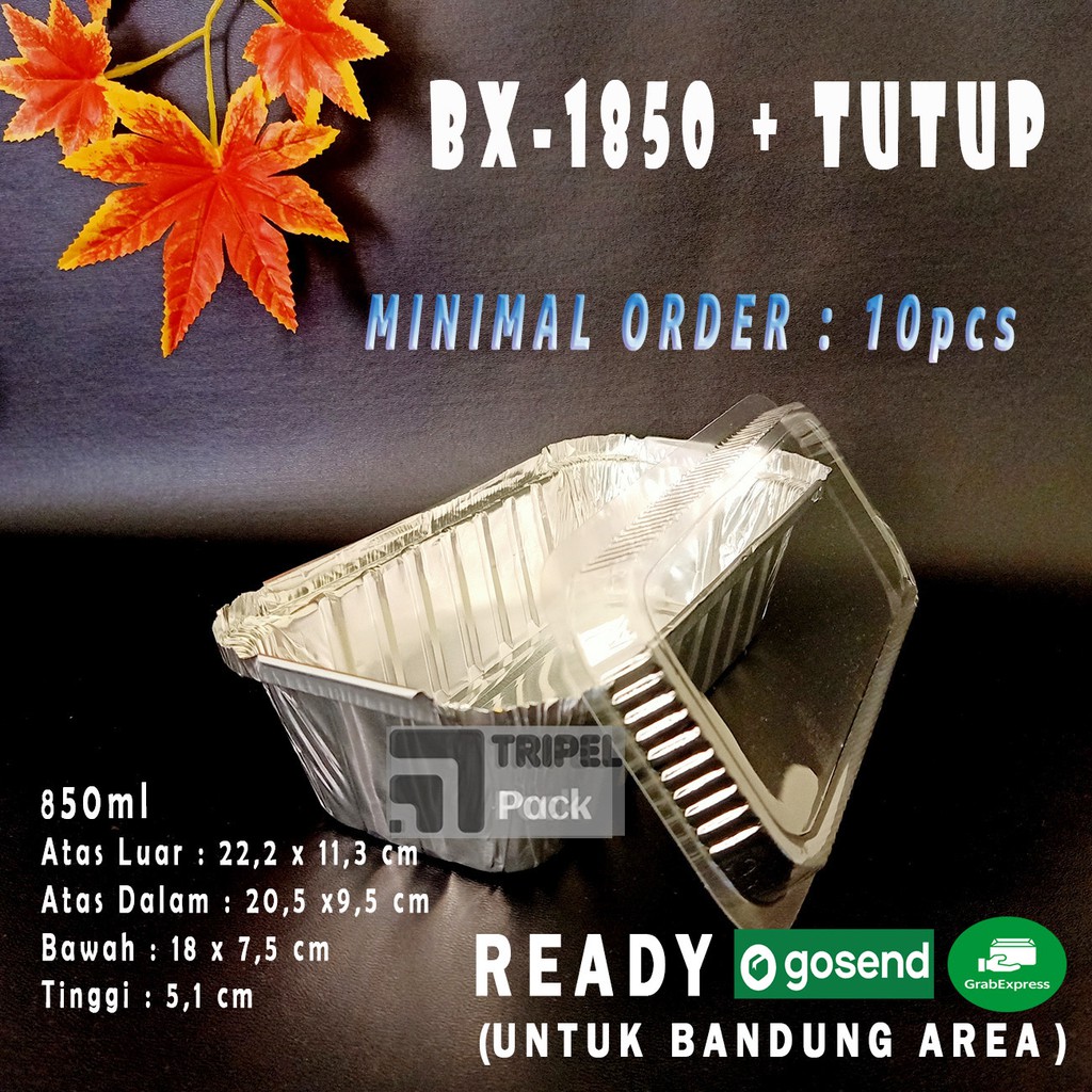 [10 pcs] Aluminium Foil Cup BX-1850 + Tutup Mika, Lasagna Macaroni Schotel Klapertart