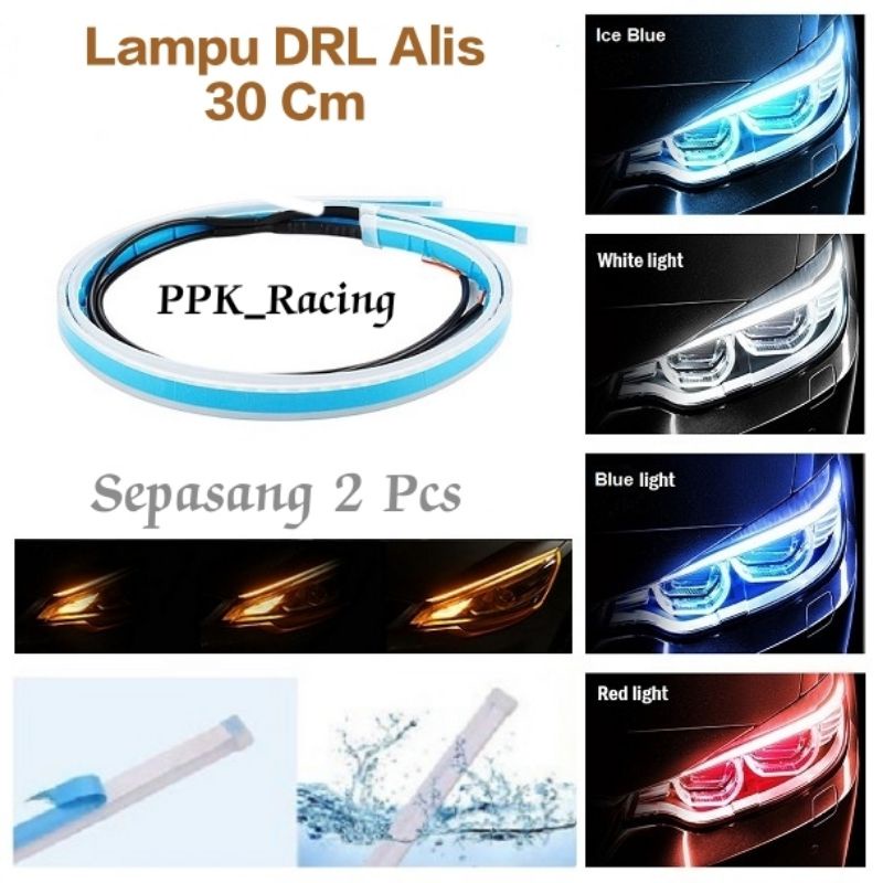 Lampu Alis DRL 30 Cm Running Sepasang Motor-Mobil Universal