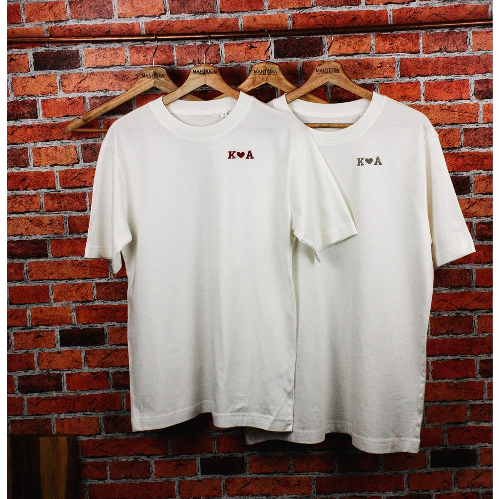 kaos couple INISIAL NAMA baju pasangan romantis kado untuk pacar