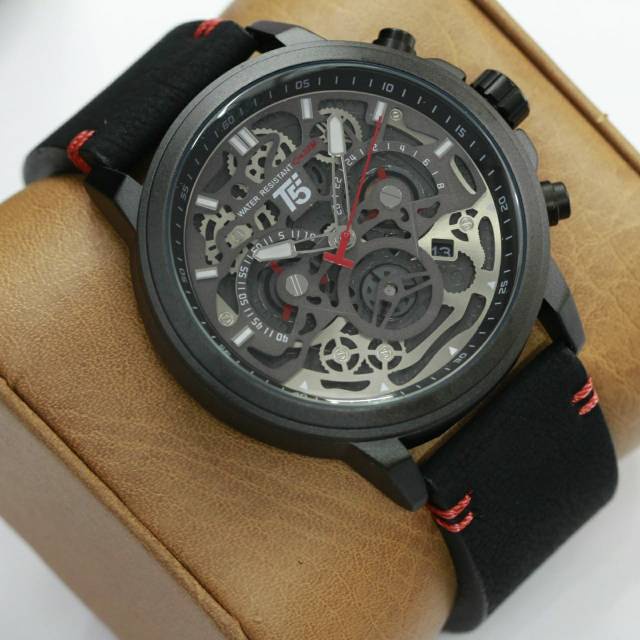 Jam Tangan Pria T5 H3624 5 T5 H 3624 leather chronograph free box