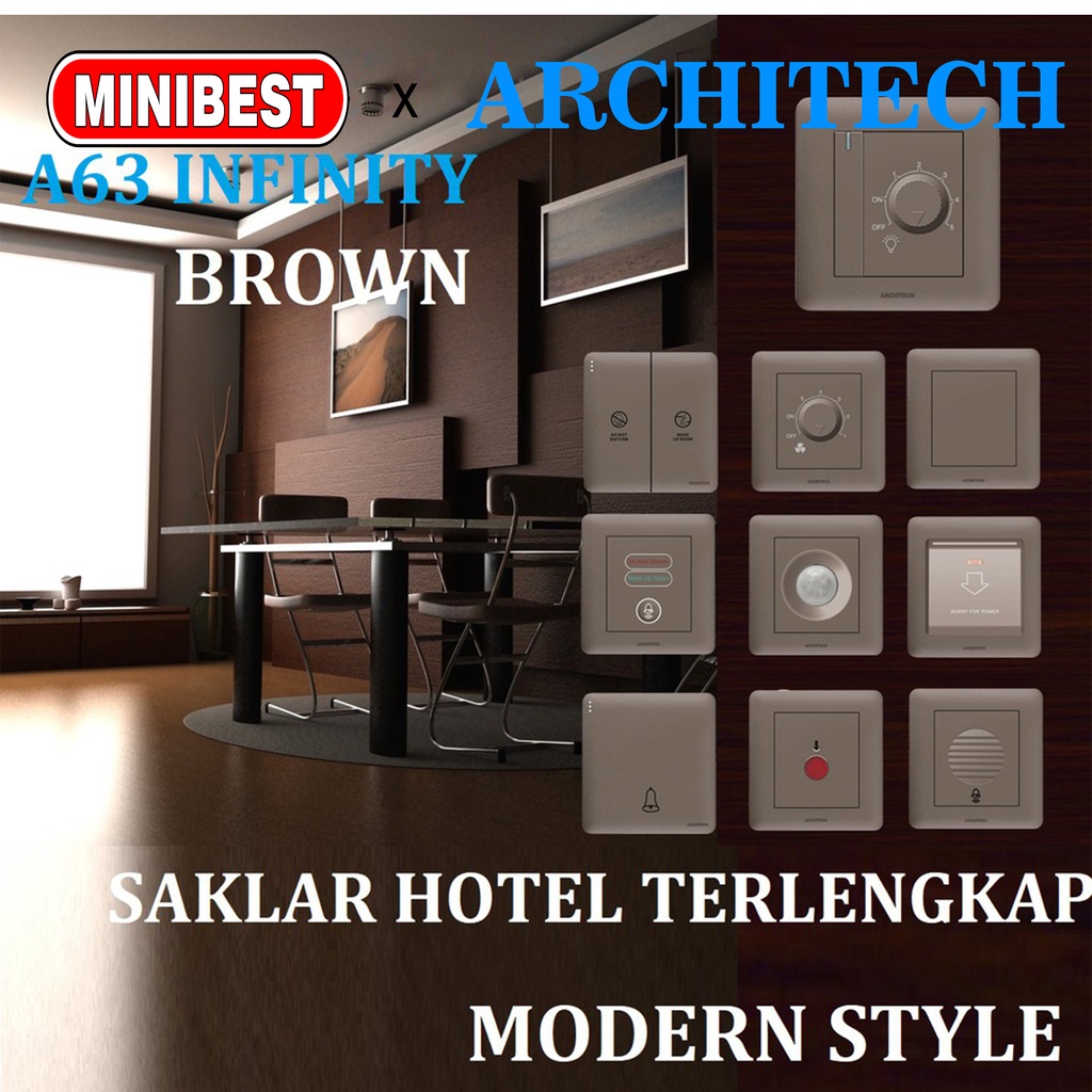 [MB] ARCHITECH SAKLAR INFINITY BROWN  A63 SERIES ARCHITECH / STOP KONTAK / SAKELAR / SAKLAR RUMAH