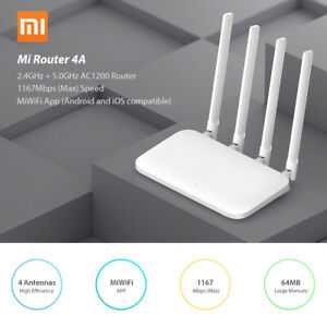 GS8 Mi Router 4A WiFi Repeater Extender Gigabit Edition Dual Core Wireless Mi Router 4A AC1200 IEEE 802.11AC 4 Antenna Network R4AC Putih