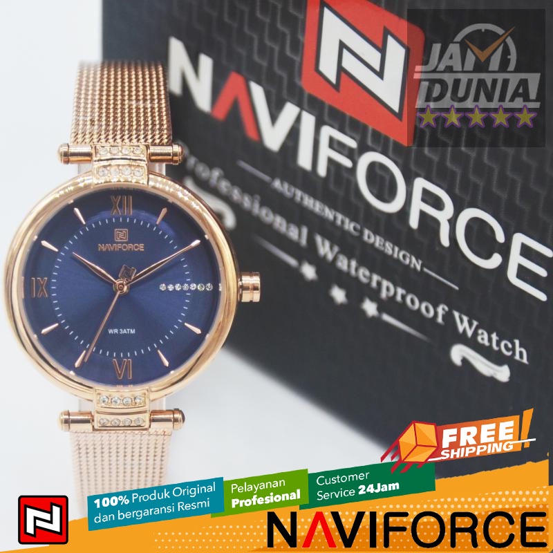 JAM TANGAN NAVIFORCE 5019 L1 ST LA WOMEN - STAINLESS STEEL - ROSE GOLD NAVIFORCE ORIGINAL 5019 JAM N