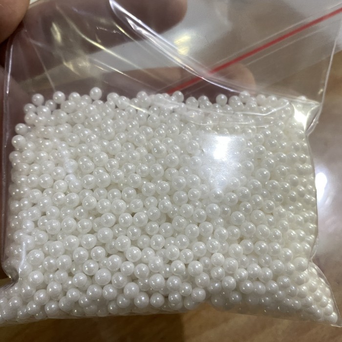 

Sprinkle Pearl white color 3 mm size 100gram pack / mutiara