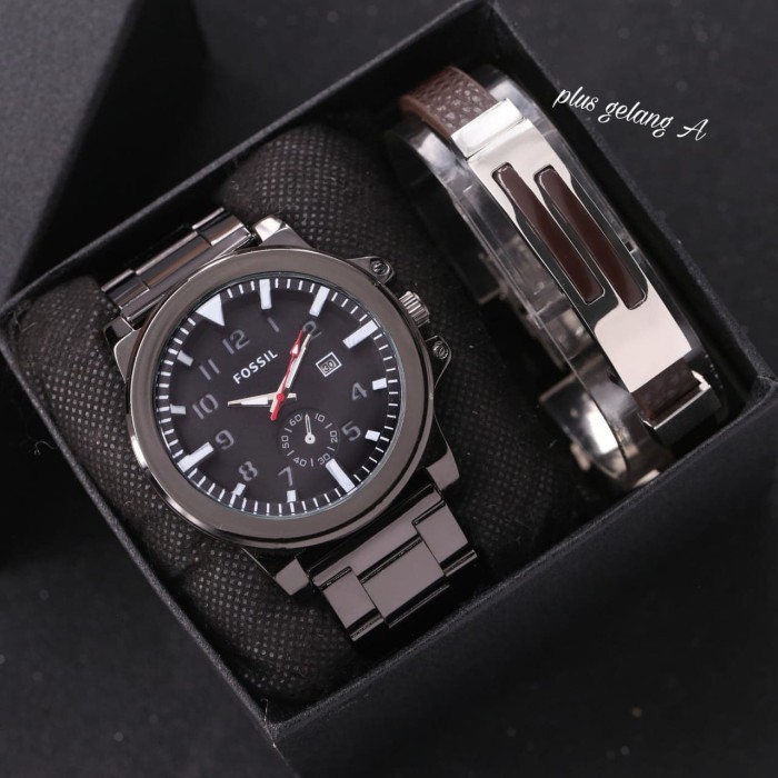 JAM TANGAN PRIA | RANTAI CHRONOGRAPH FREE GELANG | FASHION PRIA