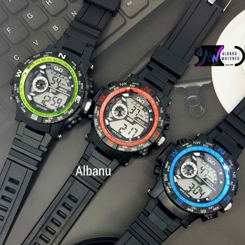 JAM TANGAN PRIA Q&O DIGITAL SPORT / JAM TANGAN PRIA DIGITAL