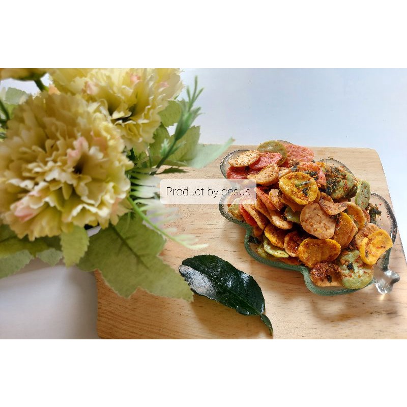 

(Free dus+buble wrap) 1kg Krupuk Seblak Daun Jeruk