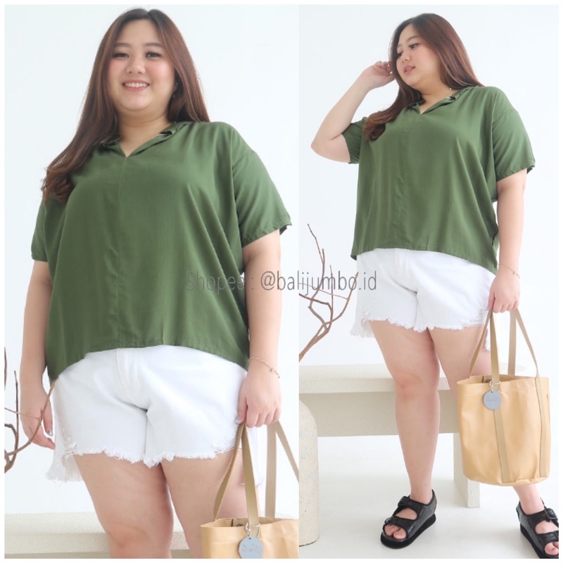 ATASAN WANITA JUMBO LD 120CM BLUS BLOUSE TOP BAJU ATASAN WANITA PEREMPUAN CEWE CEWEK JUMBO BIGSIZE BIGSIZE XXL XXXL RAYON MOTIF POLOS BASIC