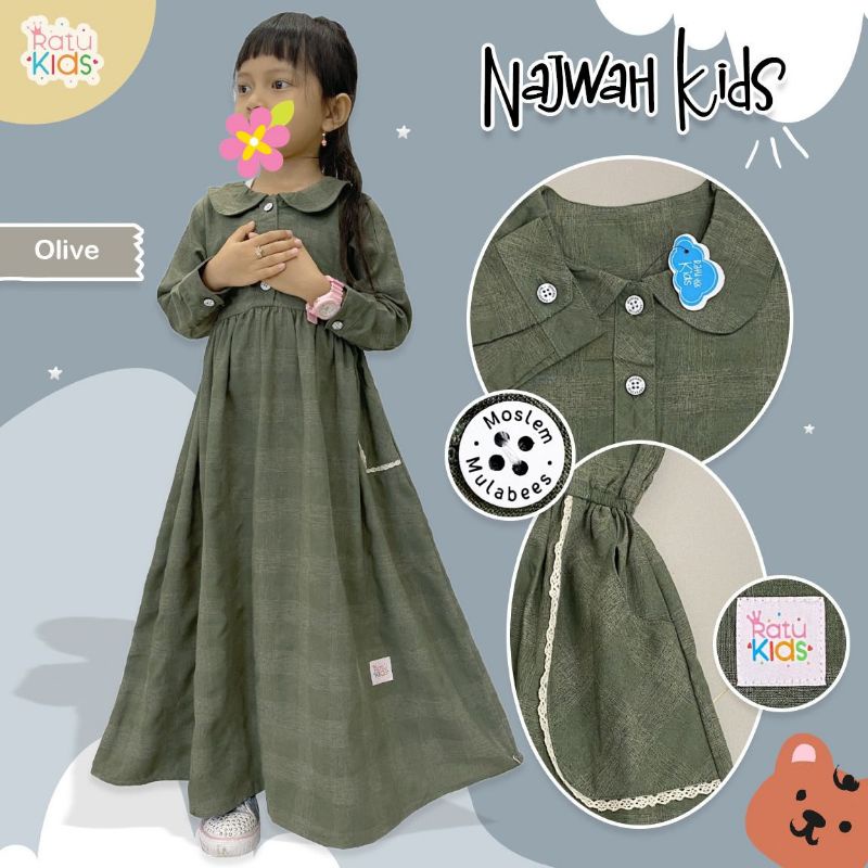 Gamis Wanita Najwah Maxy Kids Ori Ratu Mulabees