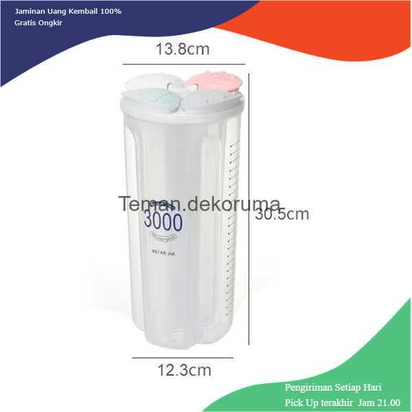 TD-AI04 SSGP Toples Wadah Penyimpanan Sereal Oats Jar 4 Slot 3000ml - XYD-A085