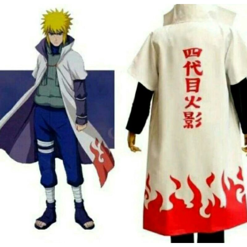 RiaRioJaket - Jubah Anime Naruto Hokage Ke-4 Yondaime Hokage