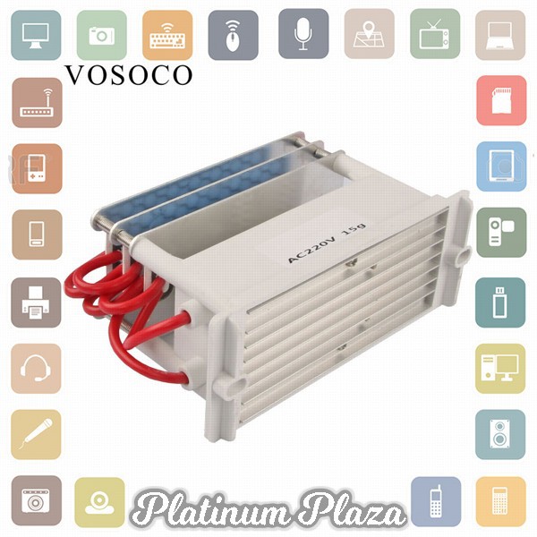 VOSOCO Ozonizer DIY Ozone Generator Portable Ceramic Plate Air Purifier 15g/h - VOS15`2SE1OP-- White