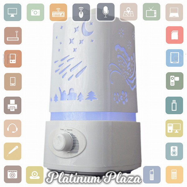 Taffware Air Humidifier Aromatherapy Oil Diffuser 7 Color Light 1500ml - HUMI H6 - White`QVTWJS-