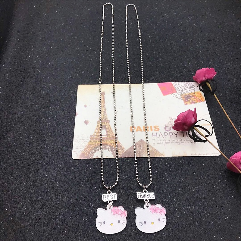 Lucu Hello Kitty Buddy Pendant Baru Gadis Hati Kalung Versi Korea Aksesoris Populer