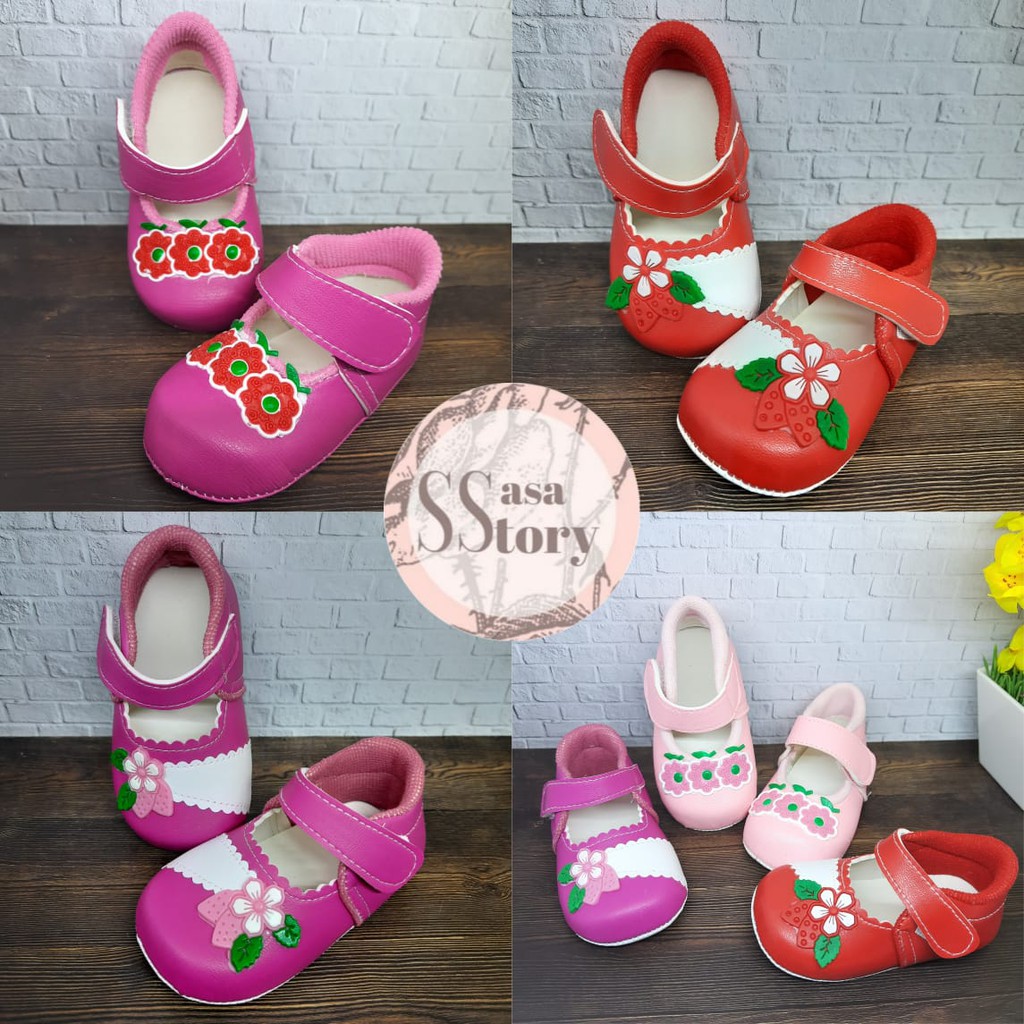 SEPATU PREWALKER BABY BAYI BUNGA DAUN ANAK PEREMPUAN 0-12 BULAN GP02