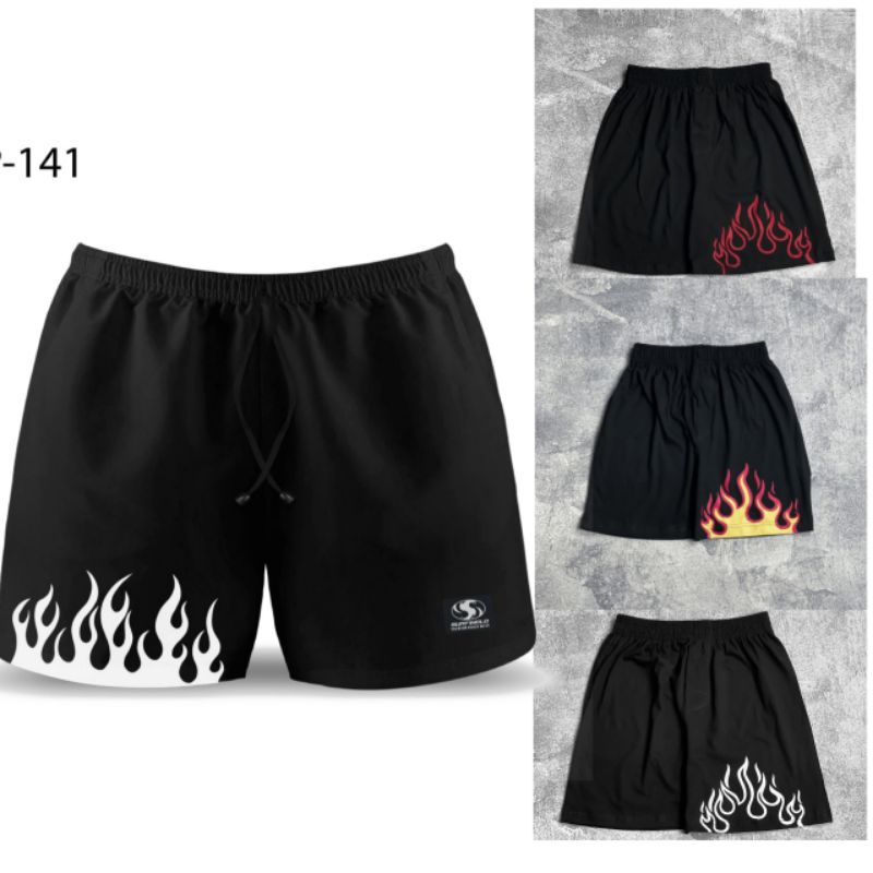 Celana pendek boxer/kolor pria motif api [BISA COD]