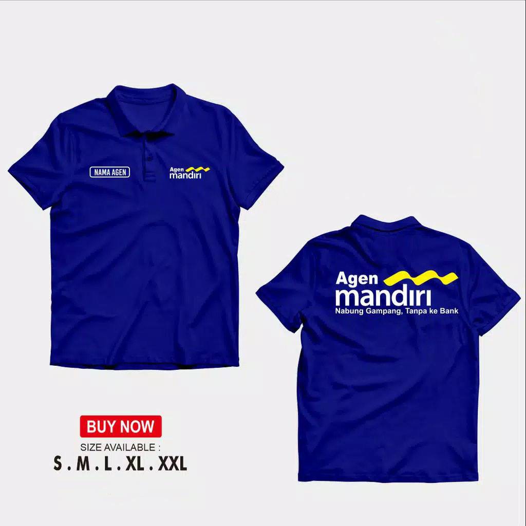 polo shirt bank mandiri agen / baju kaos kerah agen bank mandiri
