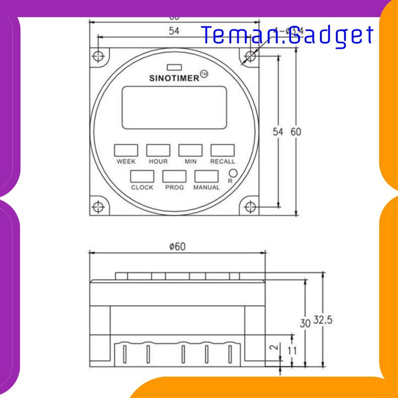 TG-DE244 Sinotimer Programmable Timer Switch Relay 220V AC - TM618N-2