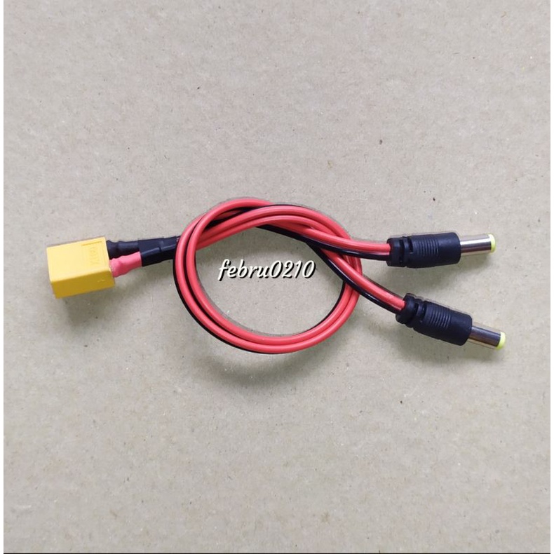 Connektor XT60 Male to 2x DC Male 5.5mm/2.1mm