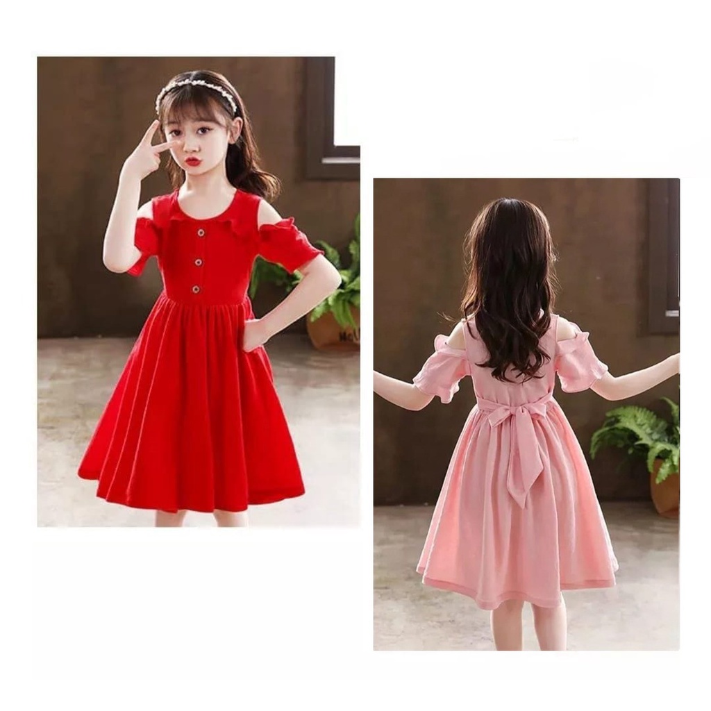 [Shirin kids RO] dress anak perempuan ardila crep varian warna