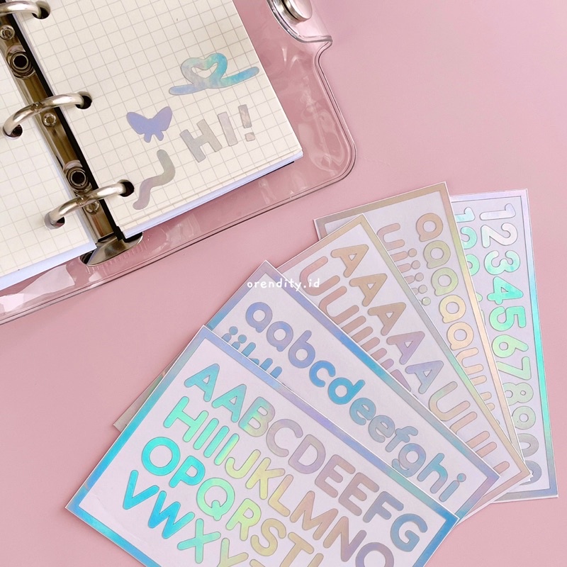 

Sticker Alphabet Hologram Glitter