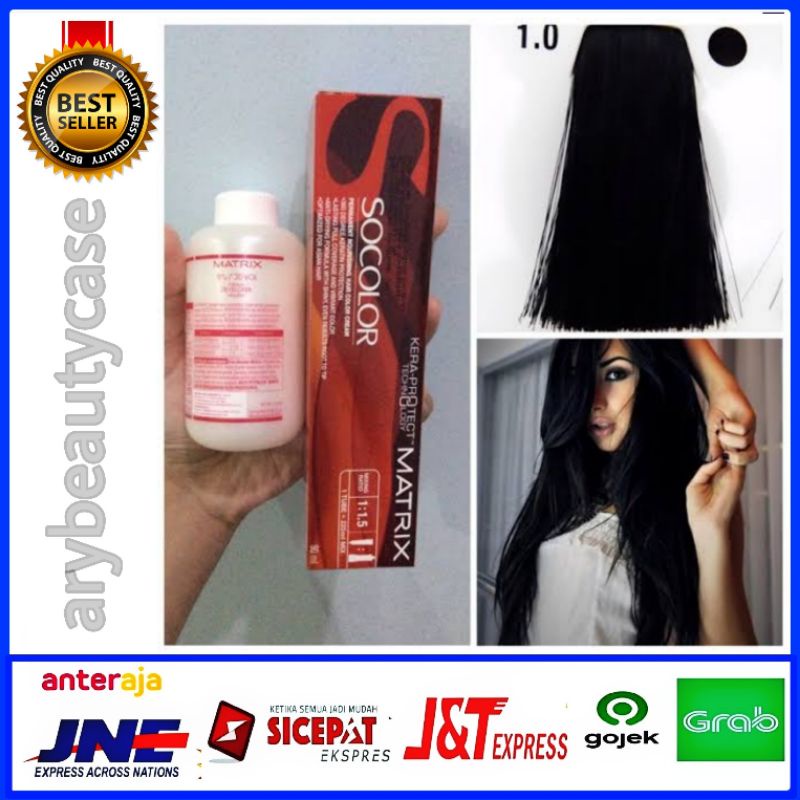 Matrix socolor 1.0/1NN cat rambut 10 intense black dan oxidant pewarna rambut