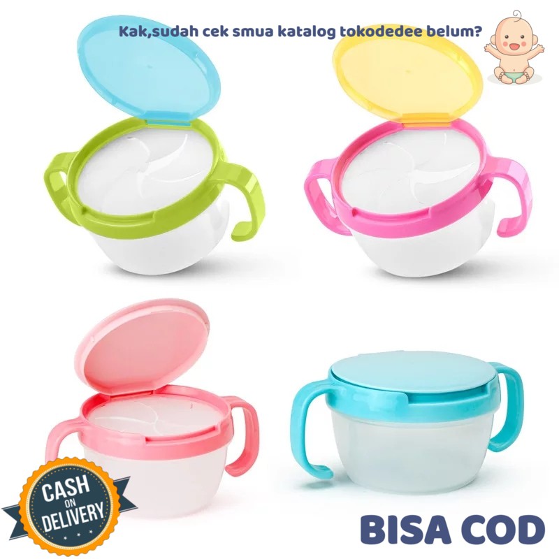 Mangkok Bayi Anti Tumpah Tempat Penyimpanan Snack Lucu Mangkok Bayi Anti Tumpah Tempat Penyimpanan Snack Lucu