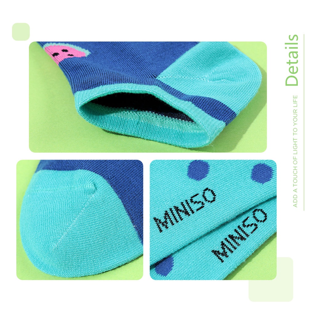 Miniso kaus kaki wanita Ankle Socks Kaos Kaki No-Show Semata Kaki Wanita (3 Pasang)-3