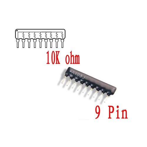 R-pack Resistor Pack Array Network Respack Rpack 9P 10K Ohm 9 pin 103